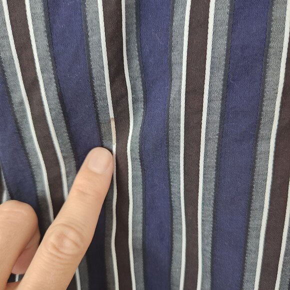 Etro Men's Button Down Long Sleeve Dress Shirt Blue Striped Modern Size 40 (M) - Picture 8 of 8